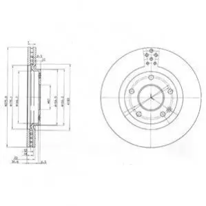 Гальмівний диск передн Лів/Прав MERCEDES A (W168) 1.9/2.1 03.99-08.04 Delphi BG3829