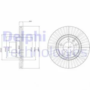 Гальмівний диск передн Лів/Прав CITROEN XM OPEL COMBO E TOUR / LIFE PEUGEOT 407, 508, 508 I, 605, 607 1.2-Electric 06.89 Delphi BG3835C Купити в Україні