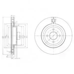 Гальмывний диск передн Лів/Прав FORD FOCUS I 2.0 10.02-11.04 Delphi BG3852