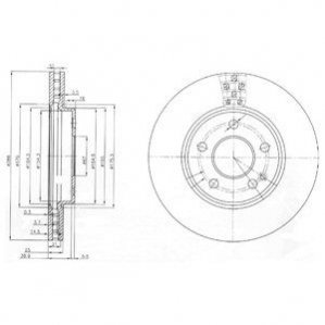 Тормозной диск - (1694210212, 1694211112, 169421O212) Delphi BG3909 (фото 1)