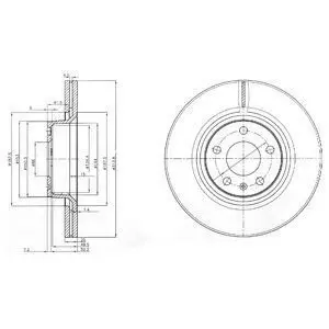 Фото Диск гальмівний (передній) Audi A6 04-11 (314х25) Delphi (BG3942) зображення 1