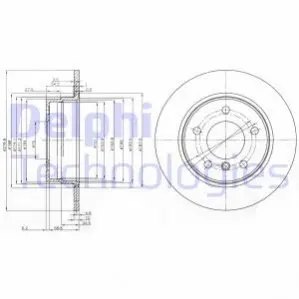 Диск гальмівний (задній) BMW 1 (E81/E87) 04-11 (279.8x10) Delphi BG3948C