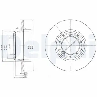Гальмывний диск задн Лів/Прав LAND ROVER DEFENDER 2.2D-3.9 08.90-02.16 Delphi BG3982C