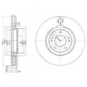 Тормозной диск - (MR37O723, MR370723, 4615A031) Delphi BG3988 (фото 1)