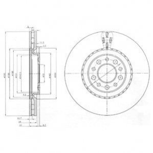 Тормозной диск - (51731346, 51760622, 51767383) Delphi BG3993 (фото 1)