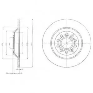 Гальмывний диск задн Лів/Прав AUDI A6 ALLROAD C6, A6 C6 2.7D-4.2 11.04-08.11 Delphi BG4088