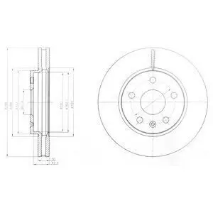 Гальмівний диск передн Лів/Прав CHEVROLET MALIBU OPEL INSIGNIA A, INSIGNIA A COUNTRY SAAB 9-5 1.4-2.8 07.08 Delphi BG4187C Купити в Україні
