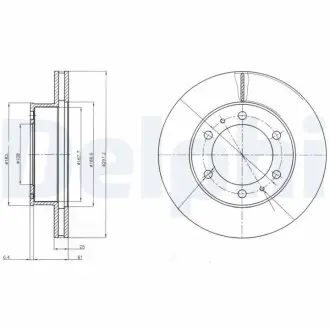 Гальмывний диск передн Лів/Прав TOYOTA FORTUNER, HILUX VII, HILUX VIII 2.5D-3.0D 11.04 Delphi BG4211C