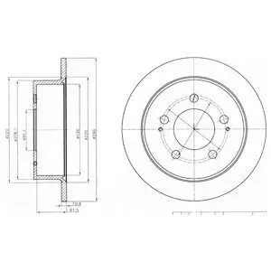 Диск гальмівний (задній) Ssangyong Rexton 04-13/Kyron 05- (299x10) (з покриттям) (повний) Delphi BG4220 Купити в Україні