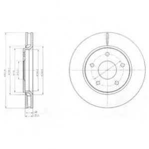 Гальмівний диск передн Лів/Прав CHRYSLER GRAND VOYAGER V, TOWN & COUNTRY, VOYAGER V DODGE JOURNEY FIAT FREEMONT VW ROUTAN 2.0D-4.0 10.07 Delphi BG4248 Купити в Україні
