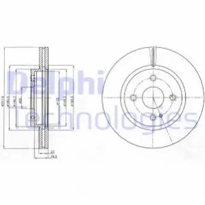 Гальмівний диск передн Лів/Прав MAZDA 2, MX-5 IV 1.3-2.0 07.07 Delphi BG4254C
