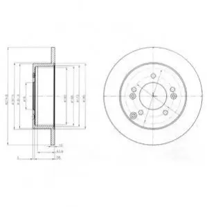 Фото Диск гальмівний (задній) Kia Carens 06- (275x10) Delphi (BG4260) зображення 1