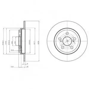 Гальмівний диск задн Лів/Прав TOYOTA URBAN CRUISER 1.33/1.4D 01.09-03.16 Delphi BG4272