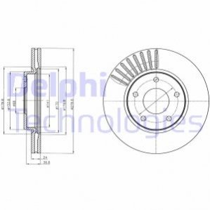 Диск тормозной - (402061KA2A, 402061KA3A) Delphi BG4282C