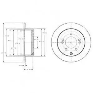 Фото Диск гальмівний (задній) Kia Cerato/Soul 08- (262x10) Delphi (BG4327) зображення 1
