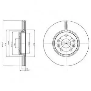 Гальмывний диск передн Лів/Прав RENAULT GRAND SCENIC II, SCENIC II 2.0D 09.05-11.08 Delphi BG4338
