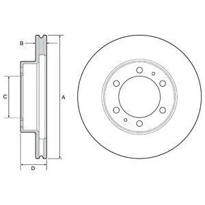 Гальмівний диск передн Лів/Прав TOYOTA 4 RUNNER IV, FJ CRUISER, FORTUNER, HILUX VII, HILUX VIII 2.4D-4.7 08.02 Delphi BG4557 Купити в Україні