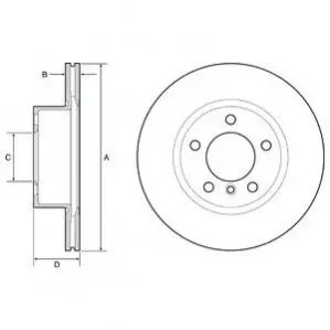 Фото Диск тормозной BMW malowana TOURING (F31) Delphi (BG4645C) изображение 1