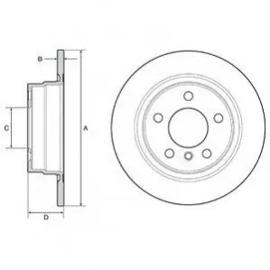 Гальмывний диск задн Лів/Прав BMW 1 (F20), 1 (F21), 2 (F22, F87), 2 (F23) 1.5-2.0D 07.11-06.21 Delphi BG4649C Купити в Україні