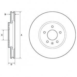 Тормозной диск - (569092, 569077, 13586854) Delphi BG4672C (фото 1)