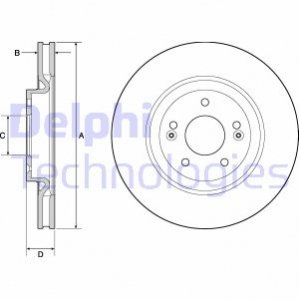 Диск тормозной - (517122T100, 517124C000) Delphi BG4683C