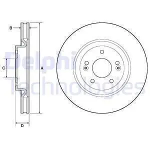 Фото Диск гальмівний (передній) Hyundai Tucson 15-/Kia Sportage 18- (320x28) Delphi (BG4683C) зображення 1