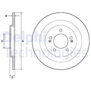 Гальмівний диск задн Лів/Прав HYUNDAI I40 I, I40 I CW 1.6-2.0 07.11-05.19 Delphi BG4688C Купити в Україні