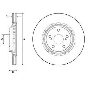 Гальмівний диск передн Лів/Прав LEXUS ES, NX, RX TOYOTA ALPHARD / VELLFIRE, CAMRY, HIGHLANDER / KLUGER, PREVIA III, RAV 4 IV, RAV 4 V 2.0-3.5H 10.05 Delphi BG4691C Купити в Україні