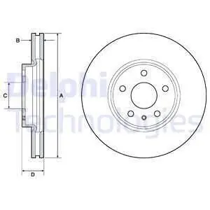 Гальмівний диск передн Лів/Прав FORD MONDEO V FORD USA FUSION 1.0-2.7 09.12 Delphi BG4702C Купити в Україні