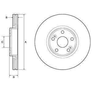 Гальмівний диск передн Лів/Прав RENAULT SCENIC I 1.9D/2.0 06.00-08.03 Delphi BG4746C
