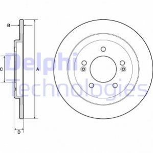 Тормозной дискKIA CEED 11- TYL - (58411A6200) Delphi BG4749C (фото 1)