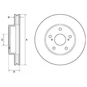 Гальмівний диск передн Лів/Прав TOYOTA HILUX VII 2.5D/3.0D 03.05-05.15 Delphi BG4758C Купити в Україні