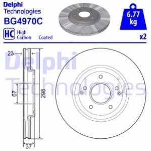 Диск тормознойPRZOD Delphi BG4970C (фото 1)