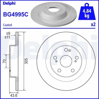 Гальмiвнi диски Delphi BG4995C