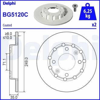 Гальмівний диск Delphi BG5120C