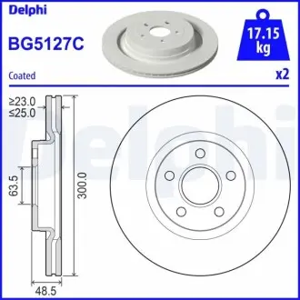 Гальмывний диск передн Лів/Прав FORD TOURNEO CONNECT V408 NADWOZIE WIELKO, TRANSIT CONNECT, TRANSIT CONNECT V408 1.0-1.6D 09.13 Delphi BG5127C Купити в Україні