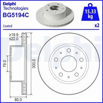 Гальмiвнi диски Delphi BG5194C