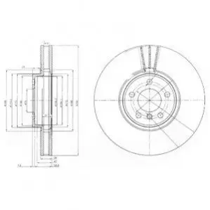 Диск гальмівний передн Лів/Прав BMW X5 (E53) 4.4/4.6/4.8 10.01-10.06 Delphi BG9004