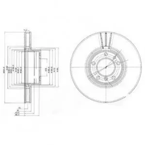 Фото Диск гальмівний (передній) BMW 5 (E39) 96- (324x30) M47/M54/M57 Delphi (BG9005) зображення 1