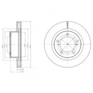Фото Диск гальмівний (передній) Toyota Land Cruiser 200 4.5 D/4.6/4.7 V8 07- (340х32) Delphi (BG9067) зображення 1