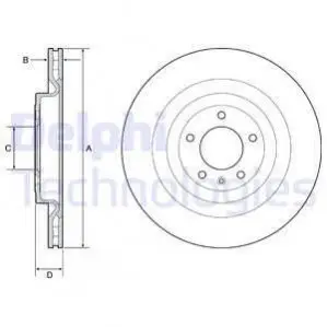 Диск гальмівний задн Лів/Прав LAND ROVER DEFENDER, DISCOVERY V, RANGE ROVER IV, RANGE ROVER SPORT II 2.0-5.0 08.12 Delphi BG9126C