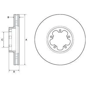 Фото Диск гальмівний (передній) Ford Transit 13-- (RWD) (308х31) Delphi (BG9142C) зображення 1