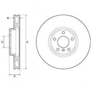 Тормозной диск - (34116785669, 34116898729) Delphi BG9155C (фото 1)