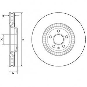 Тормозной диск - (4G0615301K, 4G0615301A, 4G0615301T) Delphi BG9171C (фото 1)