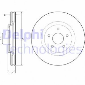 Диск тормозной - (402064CE0A) Delphi BG9195C