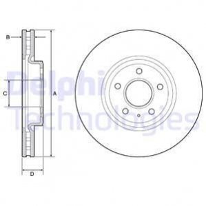 Диск тормозной AUDI A4, A5 Delphi BG9218C