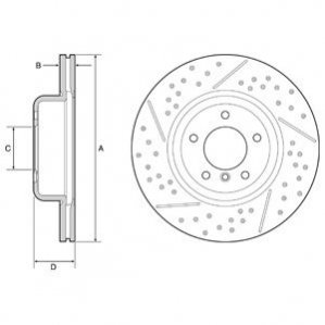 Тормозной диск - (34116786392) Delphi BG9235C (фото 1)