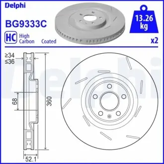Тормозные диски Delphi BG9333C