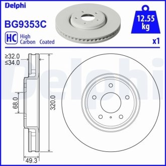 Тормозные диски Delphi BG9353C