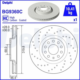 TARCZA HAMULCOWA PRZOD Delphi BG9360C